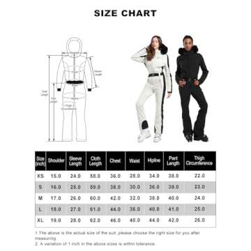 GSOU SNOW Ski Suit Women One Piece Snowsuit Snowboard Slim Insulated Jumpsuit Waterproof Windproof for Outdoor Sports,Beige XS