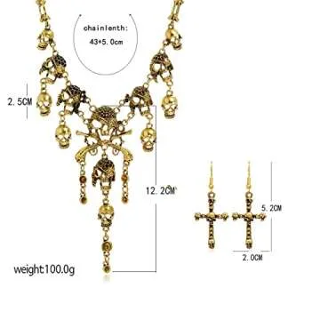 Pirate Jewelry Set for Costume Fun - Necklace and Earrings