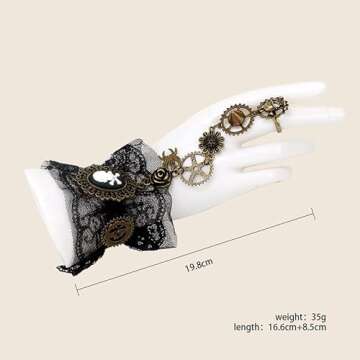 Pirate Accessories for Women，Pirate Jewelry Necklace Bracelet Ring Earring Set Costume Women Steam Punk Fashion Women Steampunk Jewelry (gold, Zinc Alloy)