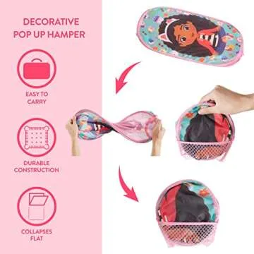 Idea Nuova Gabby's Dollhouse Pop Up Hamper with Durable Carry Handles, 21'' H x 13.5'' W X 13.5'' L