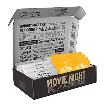 Quinn Movie Night Organic Microwave Popcorn Kit with Real Butter & Sea Salt (8 bags)
