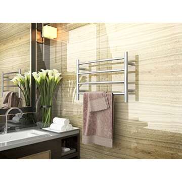 Elegant ANZZI Glow Wall Mounted Heated Towel Warmer - Quick Comfort in Brushed Nickel