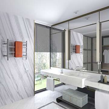 ANZZI Glow 4-Bar Heated Towel Warmer in Brushed Nickel