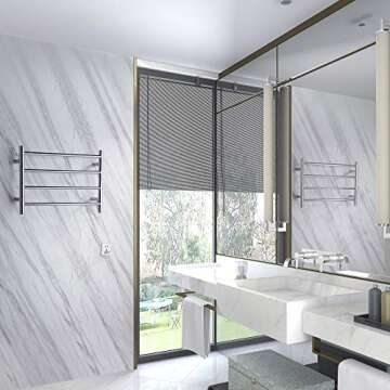 ANZZI Glow 4-Bar Heated Towel Warmer in Brushed Nickel