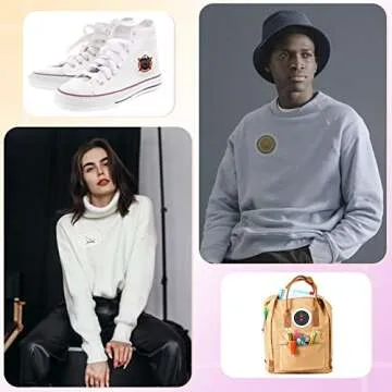 30 Pieces Sublimation Patches Fabric Iron on Blank Patches 3 Shapes Repair Patches Sublimation Blank Hat Patch for DIY Crafts, Caps Clothes Shoes Bags Backpacks Uniforms (Beige, White)