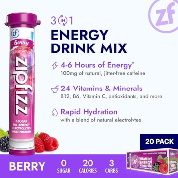 Zipfizz Berry Energy Drink Powder - 12 Pack