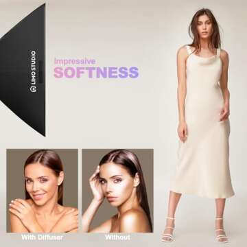 LimoStudio (LED Super Bright) 3400W Output Remote Control, 22 x 32 inch Softbox Continuous Lighting Kit, 3000K-5500K Adjustable Color & Brightness, 12600 Lumen, 95>CRI, Soft Box Diffuser, AGG3214