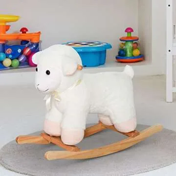 Qaba Lamb Rocking Horse Sheep for Kids - Plush Ride On