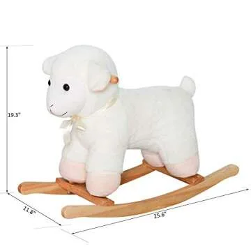 Qaba Lamb Rocking Horse Sheep for Kids - Plush Ride On