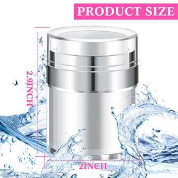 4 Pack Empty Airless Pump Jar Acrylic Airless Cosmetic Container Portable Refillable Travel Size Cream Jar Vacuum Bottle Lotion Jar with Pump Lid for Skincare Cream, White (1 oz)