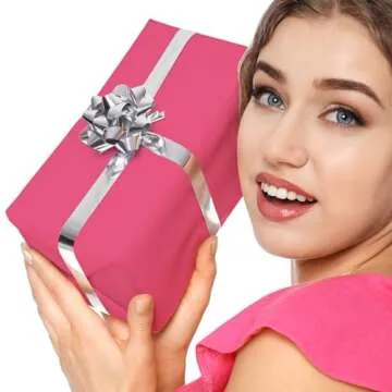 PLULON 90 Sheets Pink Tissue Paper Bulk, Coloured Gift Wrap Tissue Paper Sheets for Packaging Birthday Gift Wrapping Wedding Baby Shower Easter Valentine Day Baby Shower Decorations