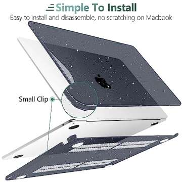 MEEgoodo Glitter Case for M3 MacBook Air 15 inch Case 2024 2023, Fit Model A3114 A2941 with M3 M2,Laptop Shell with Keyboard Cover&Camera Cover&OTG Adapter& Screen Protector for 15.3" MacBook Air Case