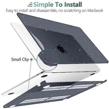 MEEgoodo Glitter Case for M3 MacBook Air 15 inch Case 2024 2023, Fit Model A3114 A2941 with M3 M2,Laptop Shell with Keyboard Cover&Camera Cover&OTG Adapter& Screen Protector for 15.3" MacBook Air Case