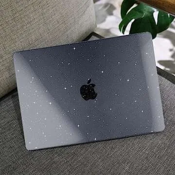 MEEgoodo Glitter Case for M3 MacBook Air 15 inch Case 2024 2023, Fit Model A3114 A2941 with M3 M2,Laptop Shell with Keyboard Cover&Camera Cover&OTG Adapter& Screen Protector for 15.3" MacBook Air Case