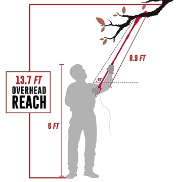 PowerSmart PS6109 10-Inch Electric Pole Saw 120V 6.0Amp