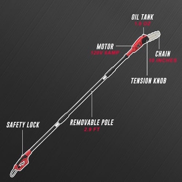 PowerSmart PS6109 10-Inch Electric Pole Saw 120V 6.0Amp