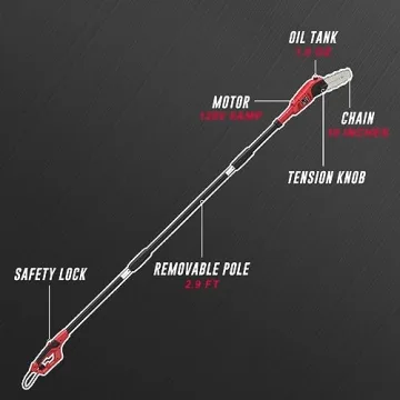 PowerSmart PS6109 10-Inch Electric Pole Saw 120V 6.0Amp