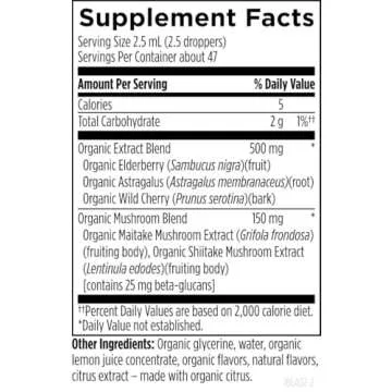 Organic Elderberry Syrup for Immune Support - 118 Servings