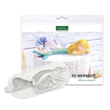 Katy Sue 3D Mermaid Silicone Mold for Sea-Themed Cake Decorating & Crafts