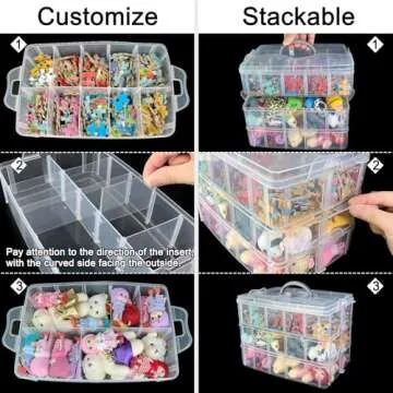 Portable Beads Organizers and Storage for Arts and Crafts, Toy, Washi Tapes, Nail
