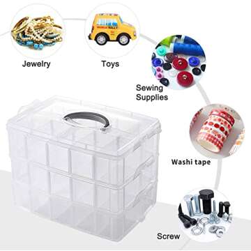Portable Beads Organizers and Storage for Arts and Crafts, Toy, Washi Tapes, Nail