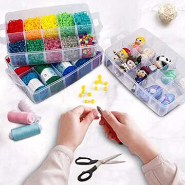 Portable Beads Organizers and Storage for Arts and Crafts, Toy, Washi Tapes, Nail