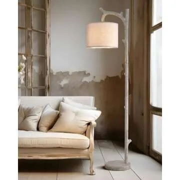 OYEARS Rustic Farmhouse Tree Trunk Floor Lamp Classic Country Wood Grain Resin Vintage 61.25" Standing Floor Lamp Retro Decorative Lamp for Bedroom Living Room Office…