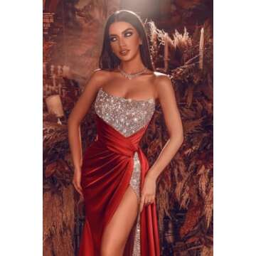 Sparkly Sequins Mermaid Prom Dress with Elegant Train 2025