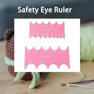 SPANSEE Safety Eye Sizer Tool, Safety Eye Ruler for Amigurumi Doll, Helps You Measure Safety Eyes from 5-26mm Size (Pink)