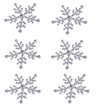 12 x Snowflake Sticker Embellishments Sparkly Resin Rhinestone Self Adhesive Stickers for Crafts Chr...