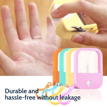 Fezner 6 Pack Portable Card Spray Bottle, 37ML Refillable Perfume Bottle Portable Moisturizing Sprayer Box with Hook (Light)