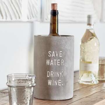 Santa Barbara Design Studio Wine Chiller Cement Holder for Wines, 8.5" Tall, Save Water