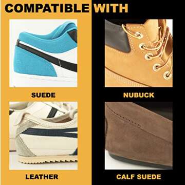 Wilkins Suede Shoe Cleaner Brush - Yellow Rubber Suede Eraser with Soft Bristle Brush for Suede Cleaner and Nubuck Brush