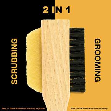 Wilkins Suede Shoe Cleaner Brush - Yellow Rubber Suede Eraser with Soft Bristle Brush for Suede Cleaner and Nubuck Brush