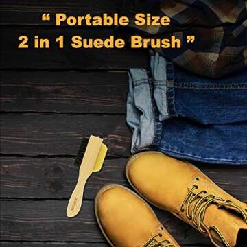Wilkins Suede Shoe Cleaner Brush - Yellow Rubber Suede Eraser with Soft Bristle Brush for Suede Cleaner and Nubuck Brush