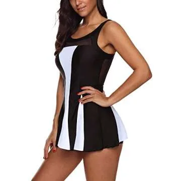 Stylish Zando One Piece Swimdress with Tummy Control