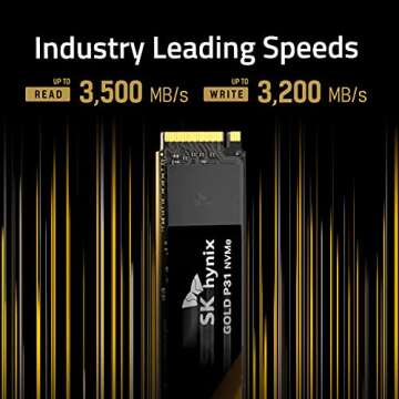 SK hynix Gold P31 1TB PCIe NVMe Gen3 M.2 2280 Internal SSD, Up to 3500MB/S, Compact M.2 SSD Form Fac...