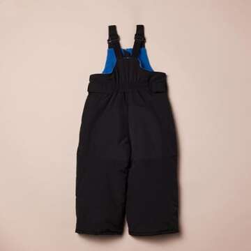 Amazon Essentials Toddler Boys' Water-Resistant Snow Bib, Black, 2T