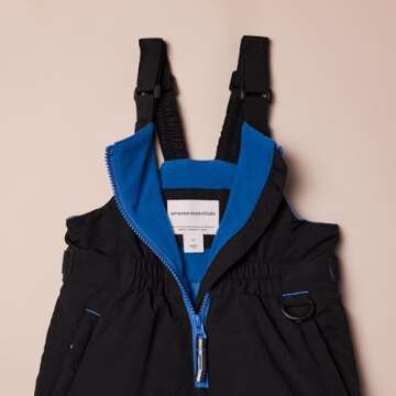 Amazon Essentials Toddler Boys' Water-Resistant Snow Bib, Black, 2T