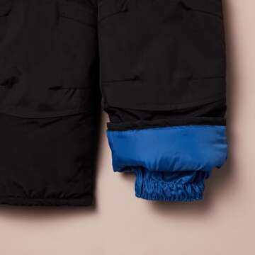 Amazon Essentials Toddler Boys' Water-Resistant Snow Bib, Black, 2T