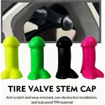 Funny Prank Tire Valve Stem Caps - Gag Gifts & Accessories