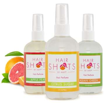 Hair Shots Heat Activated Hair Fragrance Pure Bliss Bundle 3 Items: Apple Pear, Citrus Sugar, Asian ...