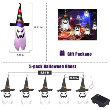 Shearly Outdoor Halloween Decor with Glowing Witch Hats