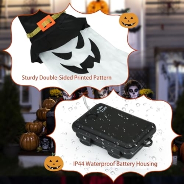 Shearly Outdoor Halloween Decor with Glowing Witch Hats