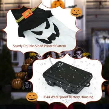 Shearly Outdoor Halloween Decor with Glowing Witch Hats