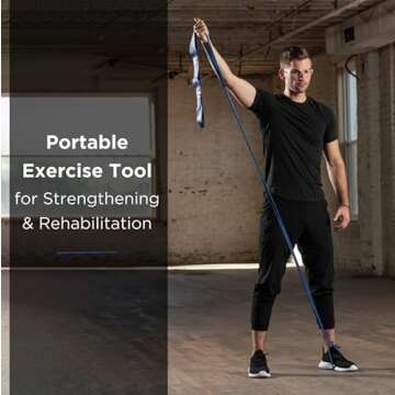 THERABAND CLX Resistance Band with Loops, Fitness Band for Home Exercise and Workouts, Portable Gym Equipment, Best Gift for Athletes, Individual 5 Foot Band, Blue, Extra Heavy, Level 5