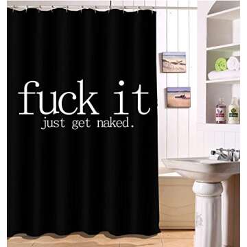 LB Get Naked Funny Shower Curtain Waterproof and Durable