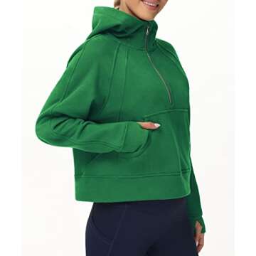 Stylish Women's Half Zip Fleece Hoodie for Comfort