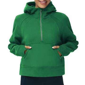 Stylish Women's Half Zip Fleece Hoodie for Comfort