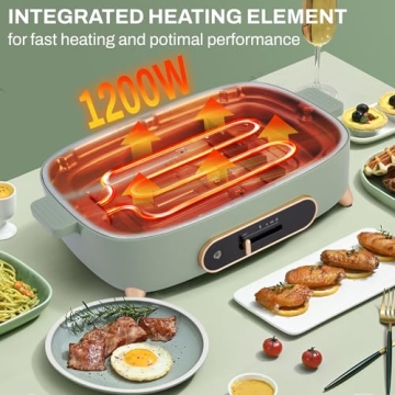 SUSTEAS 2 in 1 Electric HotPot for Easy Cooking & BBQ
